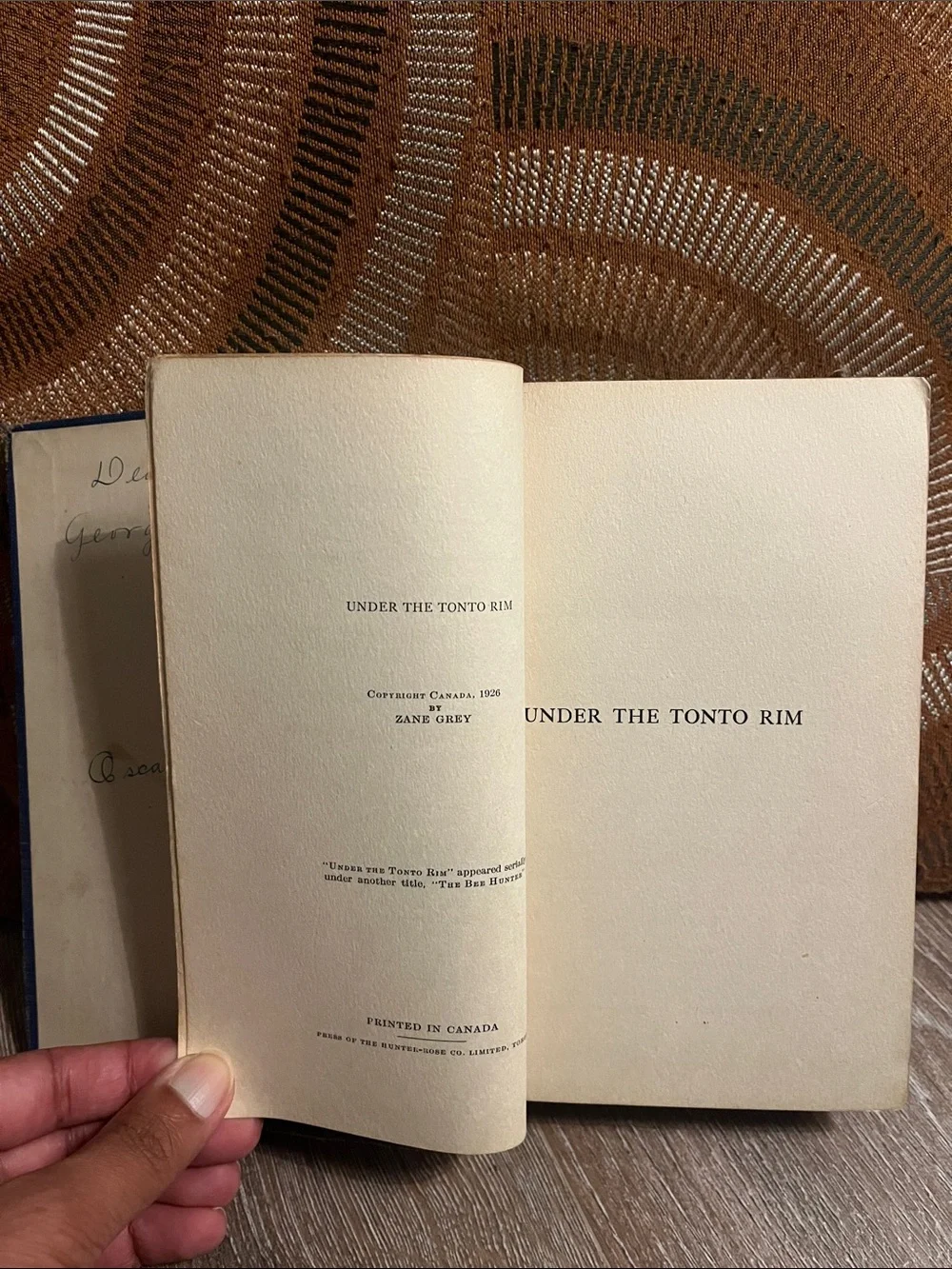 Under the Tonto Rim by Zane Grey 1926